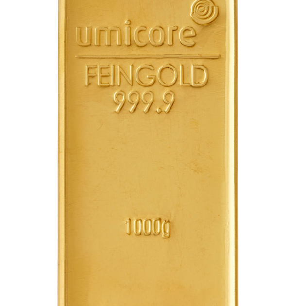 Litý zlatý slitek Umicore 1000 g