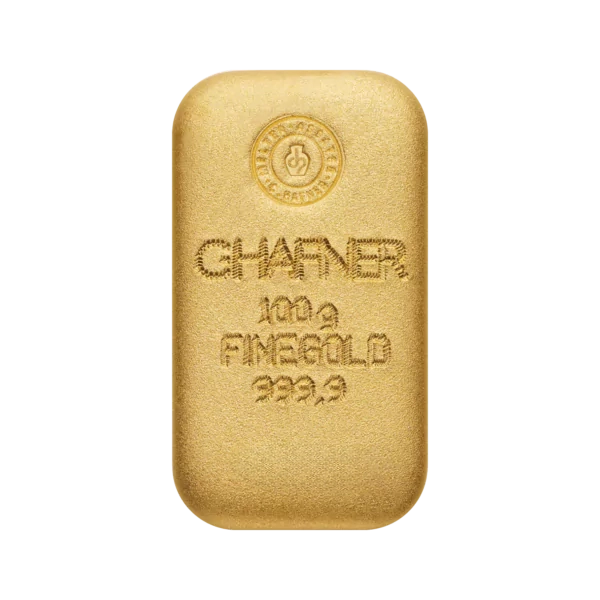Litý zlatý slitek C. Hafner 100 g
