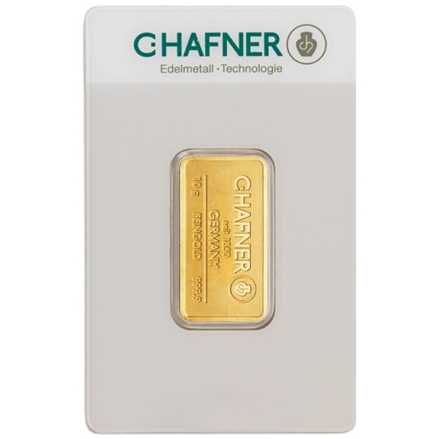 Zlatý slitek C. Hafner 10 g