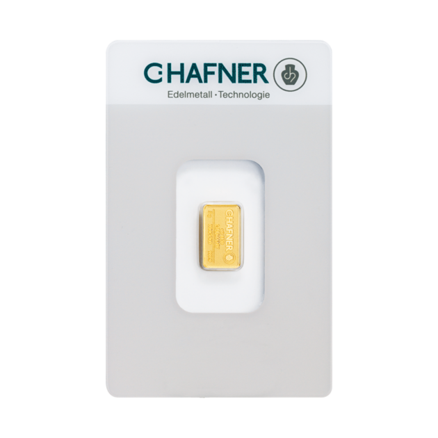 Zlatý slitek C. Hafner 2 g
