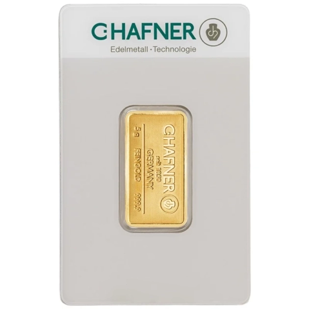 Zlatý slitek C. Hafner 5 g