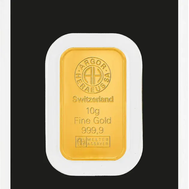 Zlatý slitek Argor-Heraeus 10 g